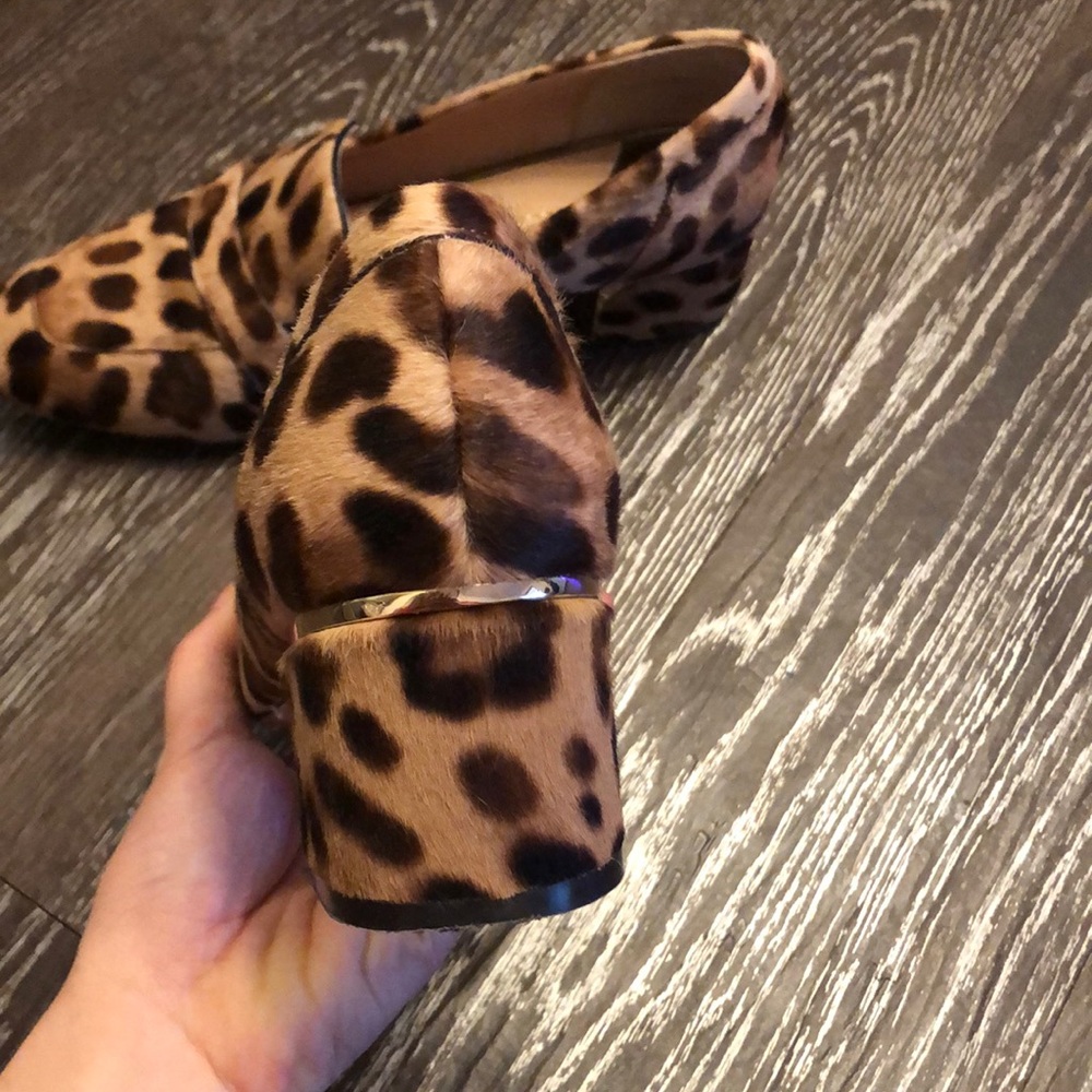 Cole Haan Leopard Print Low Heel Loafers - Brown Black Tan - Picture 3 of 5